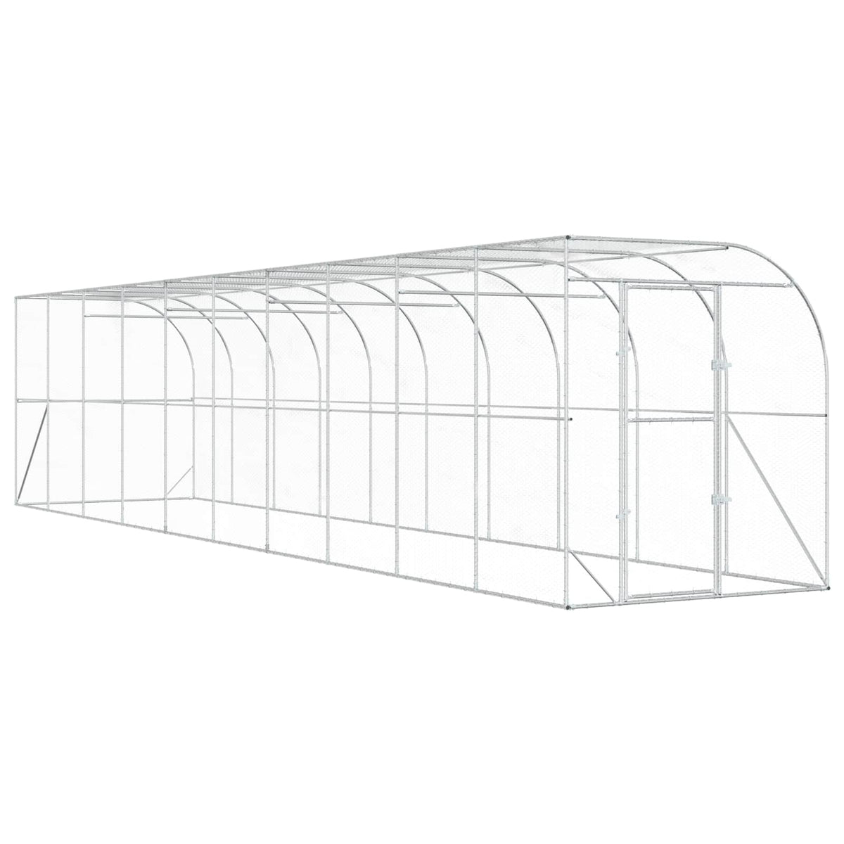 Against Wall Chicken Coop Silver 1000 x 200 x 215 cm