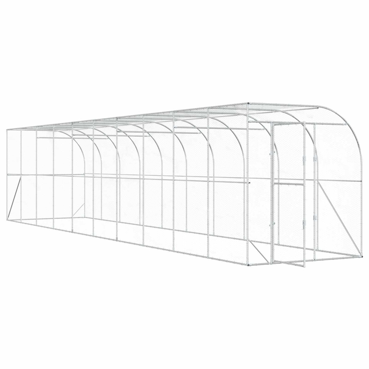 Against Wall Chicken Coop Silver 1000 x 200 x 215 cm