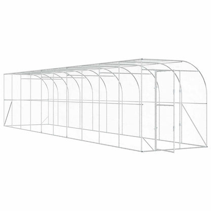Against Wall Chicken Coop Silver 1000 x 200 x 215 cm