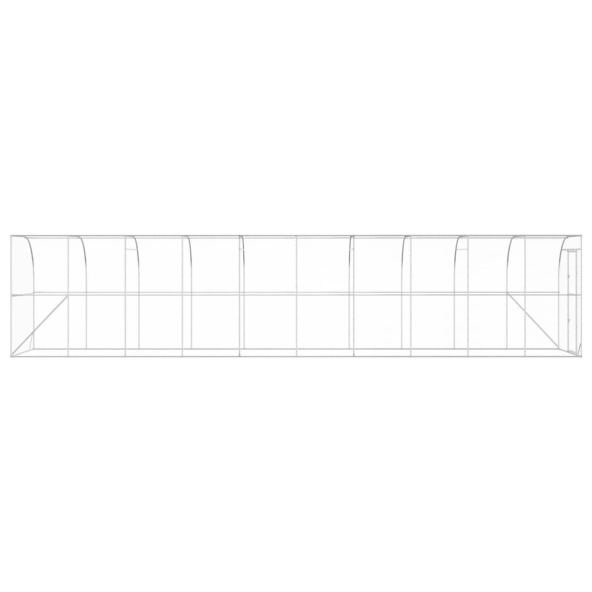 Against Wall Chicken Coop Silver 1000 x 200 x 215 cm