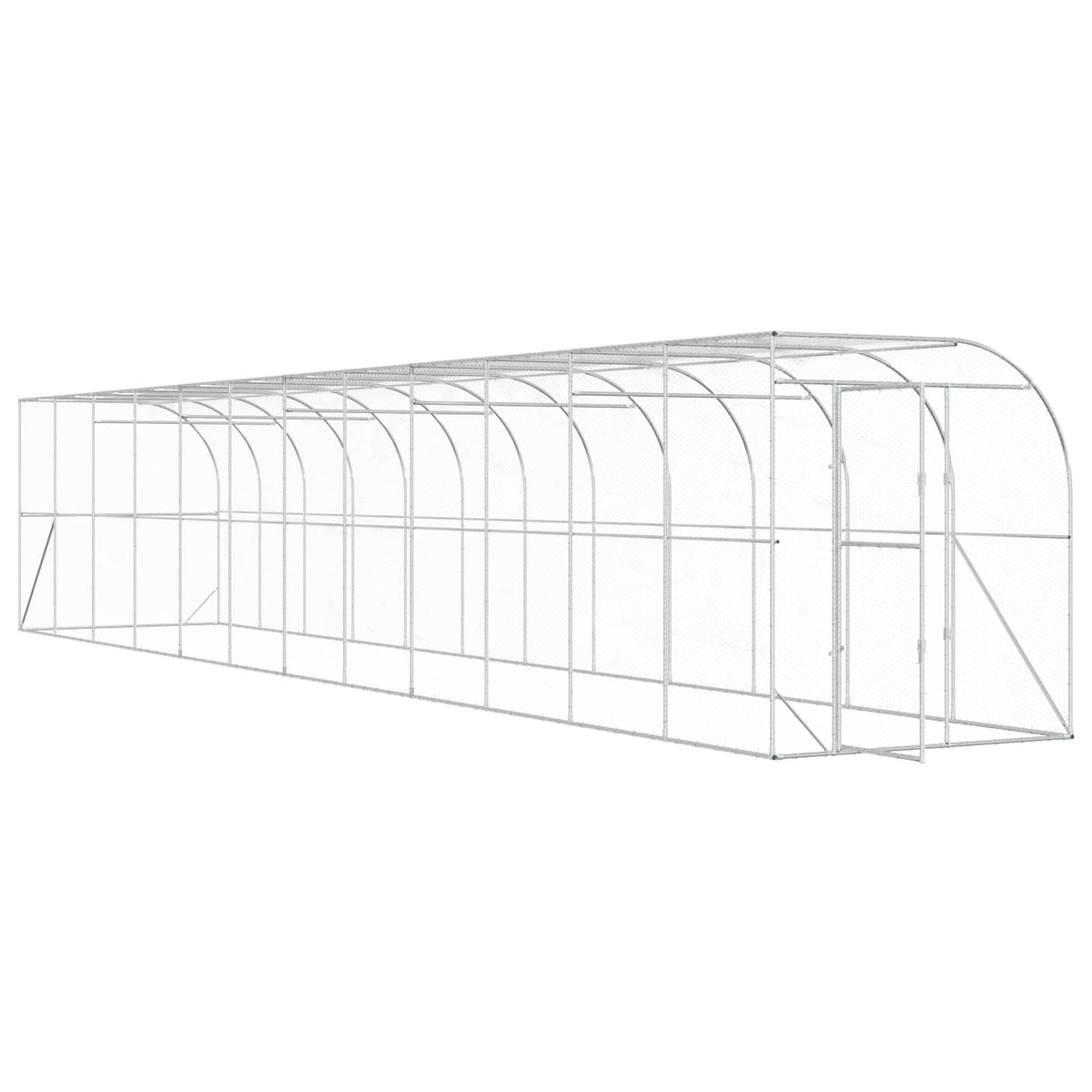 Against Wall Chicken Coop Silver 1200 x 200 x 215 cm
