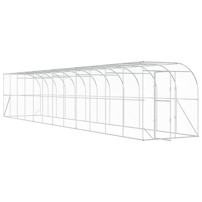 Against Wall Chicken Coop Silver 1200 x 200 x 215 cm