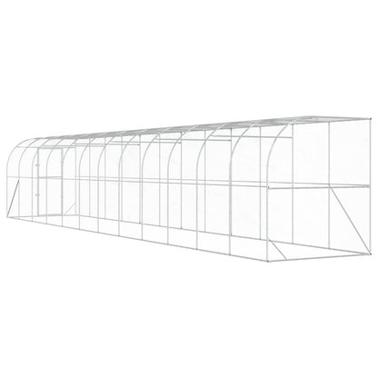 Against Wall Chicken Coop Silver 1200 x 200 x 215 cm