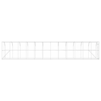 Against Wall Chicken Coop Silver 1200 x 200 x 215 cm