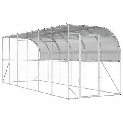 Against Wall Chicken Coop Silver 600 x 200 x 215 cm