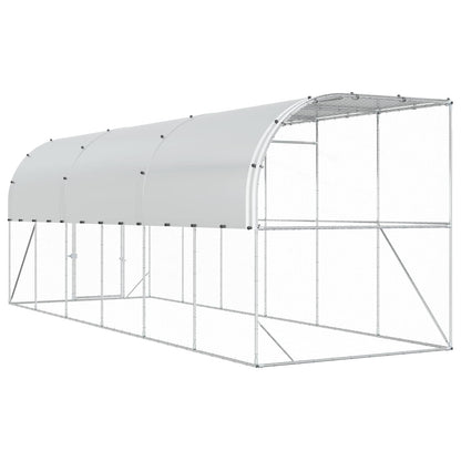 Against Wall Chicken Coop Silver 600 x 200 x 215 cm