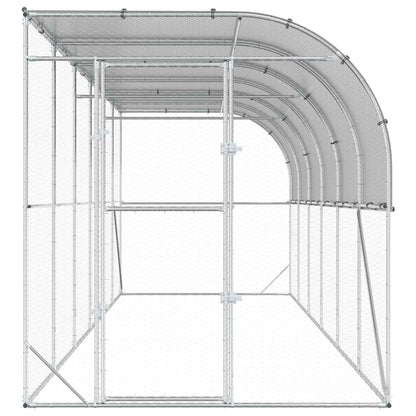 Against Wall Chicken Coop Silver 600 x 200 x 215 cm