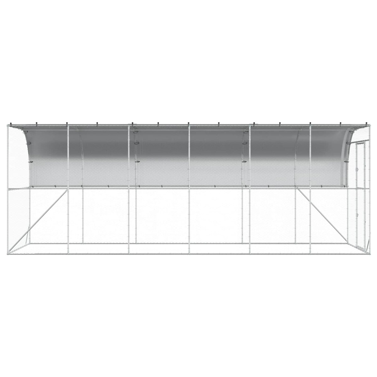 Against Wall Chicken Coop Silver 600 x 200 x 215 cm