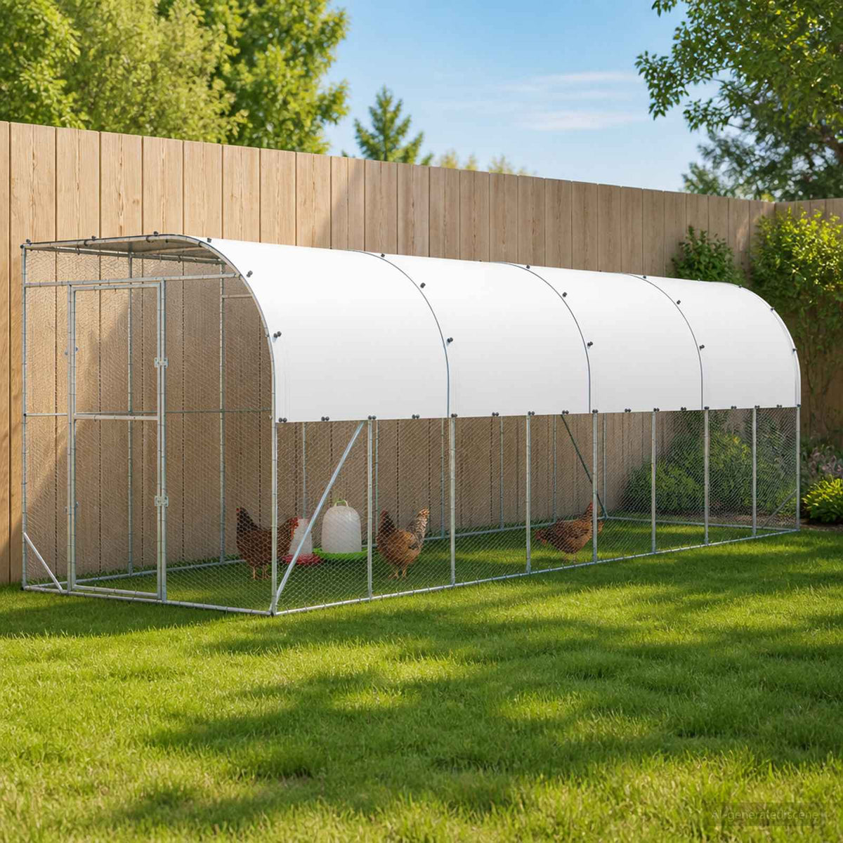 Against Wall Chicken Coop Silver 800 x 200 x 215 cm
