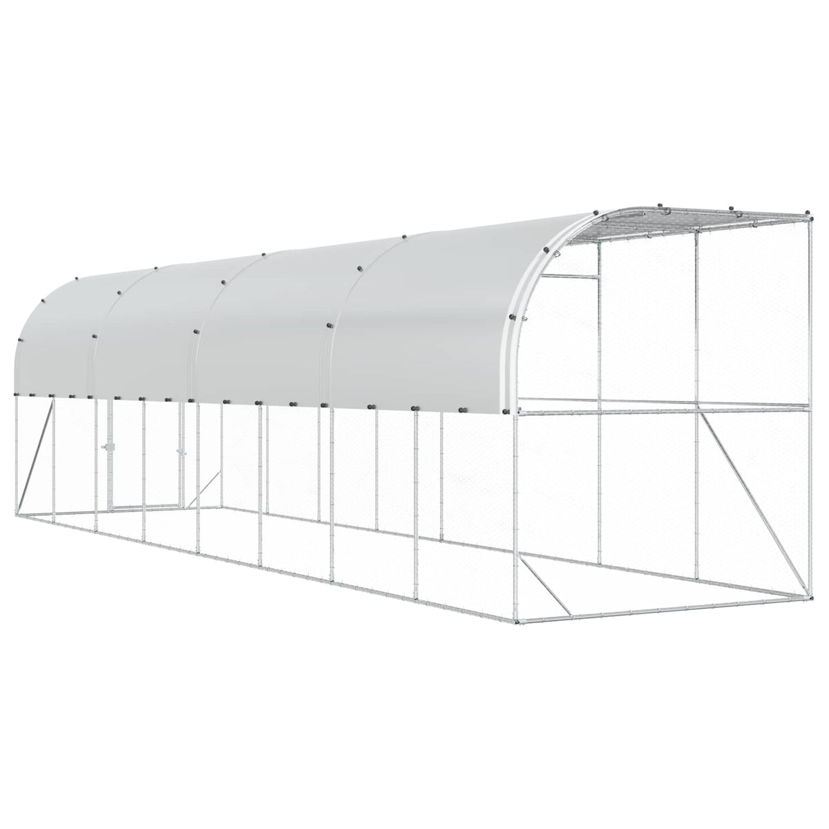 Against Wall Chicken Coop Silver 800 x 200 x 215 cm