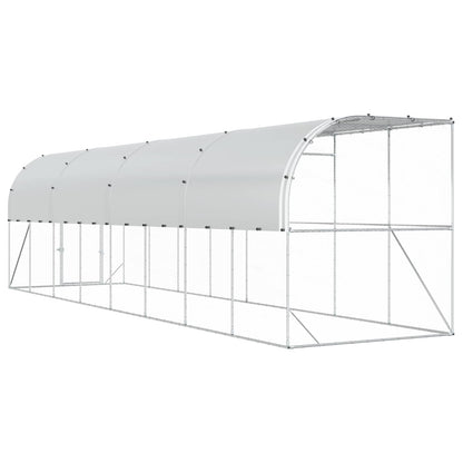 Against Wall Chicken Coop Silver 800 x 200 x 215 cm