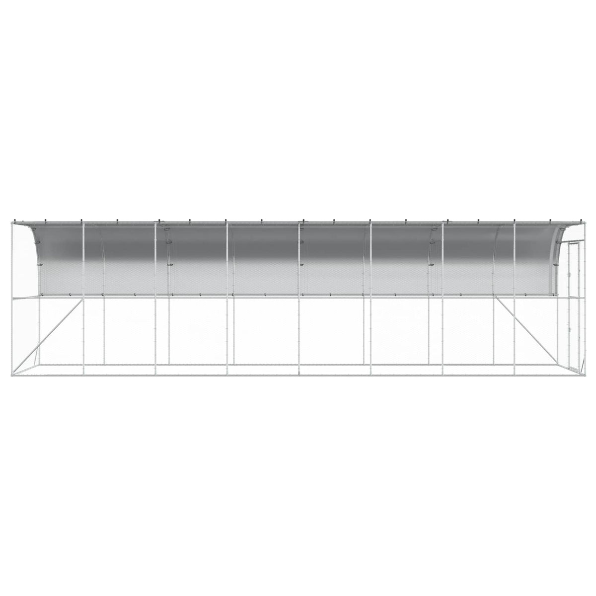 Against Wall Chicken Coop Silver 800 x 200 x 215 cm