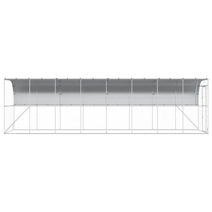Against Wall Chicken Coop Silver 800 x 200 x 215 cm