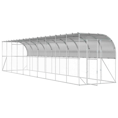Against Wall Chicken Coop Silver 1000 x 200 x 215 cm