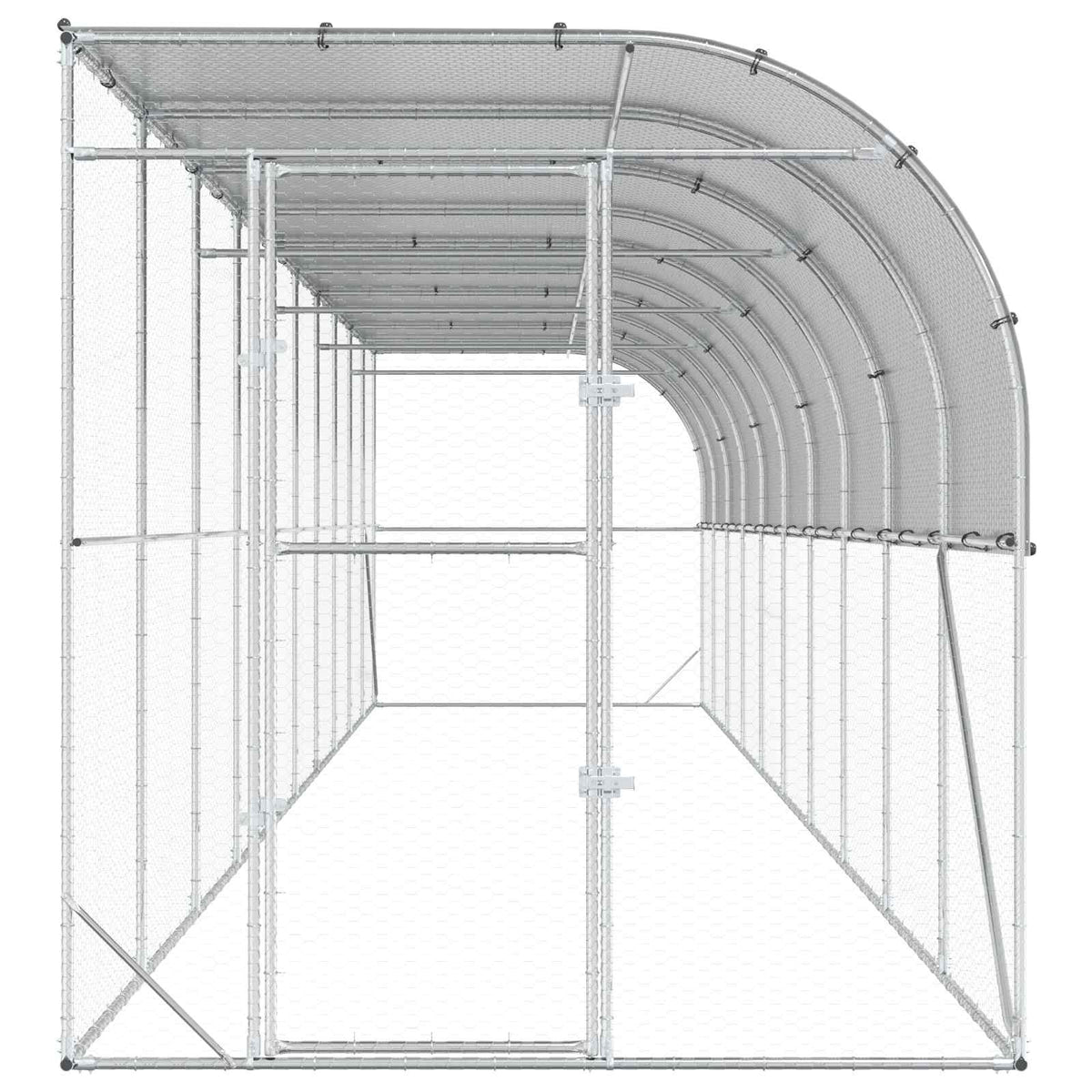 Against Wall Chicken Coop Silver 1000 x 200 x 215 cm