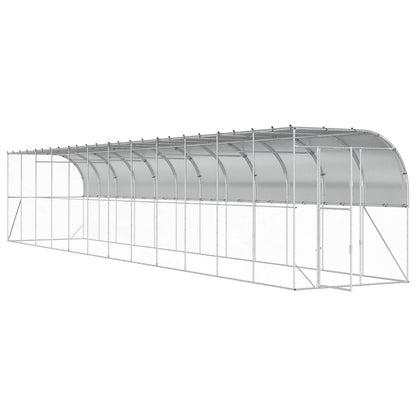 Against Wall Chicken Coop Silver 1200 x 200 x 215 cm