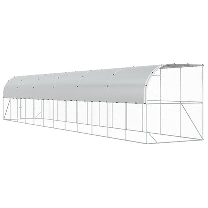 Against Wall Chicken Coop Silver 1200 x 200 x 215 cm