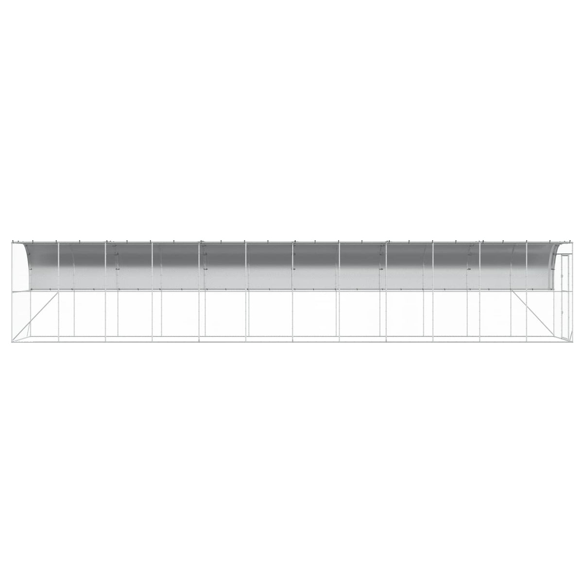 Against Wall Chicken Coop Silver 1200 x 200 x 215 cm