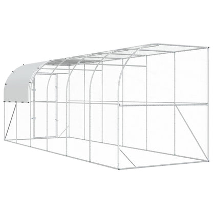 Against Wall Chicken Coop Silver 600 x 200 x 215 cm