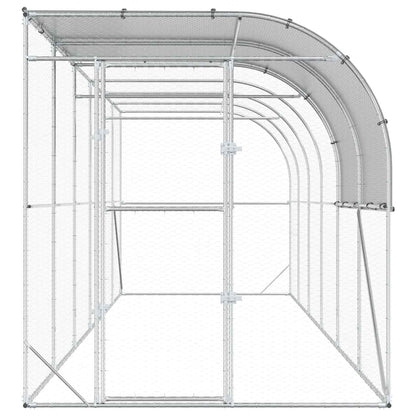 Against Wall Chicken Coop Silver 600 x 200 x 215 cm