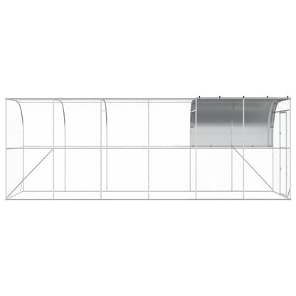 Against Wall Chicken Coop Silver 600 x 200 x 215 cm