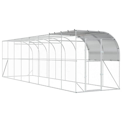 Against Wall Chicken Coop Silver 800 x 200 x 215 cm