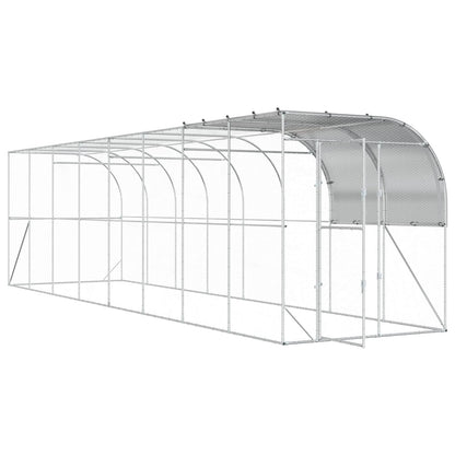 Against Wall Chicken Coop Silver 800 x 200 x 215 cm