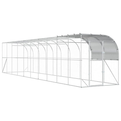 Against Wall Chicken Coop Silver 1000 x 200 x 215 cm