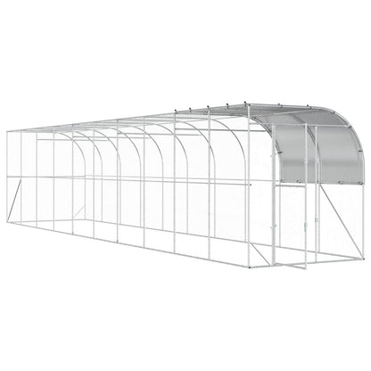 Against Wall Chicken Coop Silver 1000 x 200 x 215 cm
