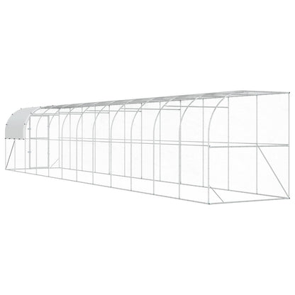 Against Wall Chicken Coop Silver 1200 x 200 x 215 cm