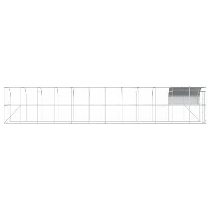 Against Wall Chicken Coop Silver 1200 x 200 x 215 cm