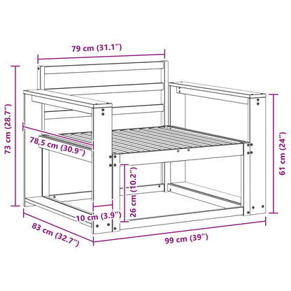 Outdoor Middle Sofa Natural