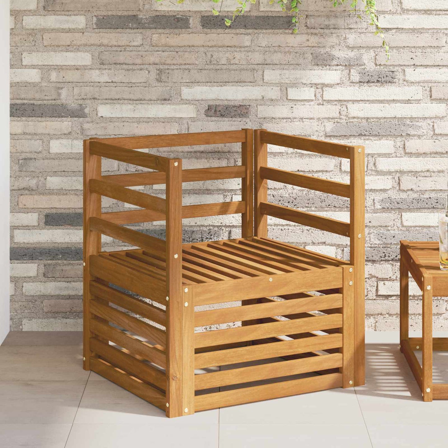 Outdoor Sofa Solid Acacia Wood Natural