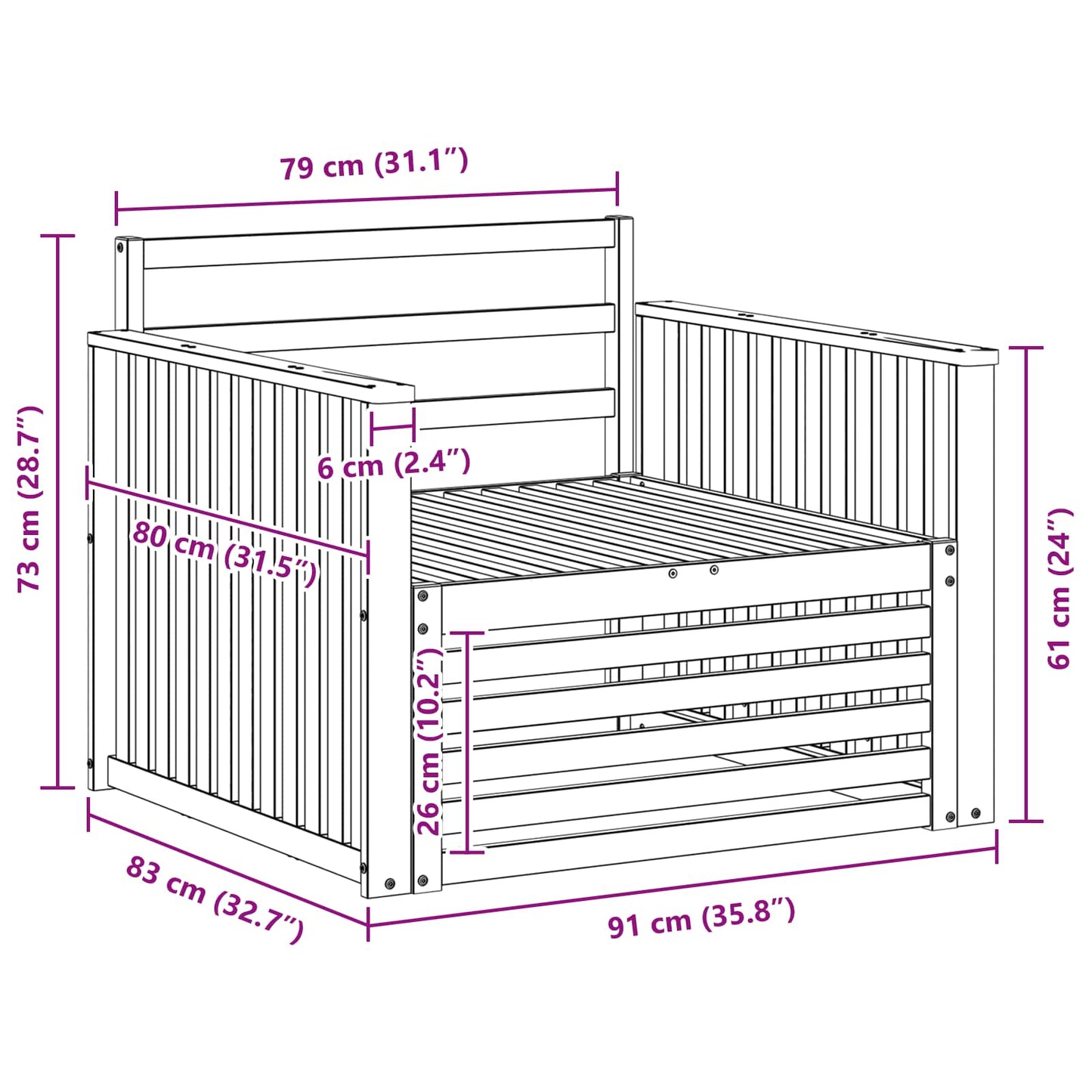 2 pcs Outdoor Sofa Natural