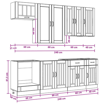 Kitchen Unit LUCCA 8 pcs Concrete Grey Engineered Wood
