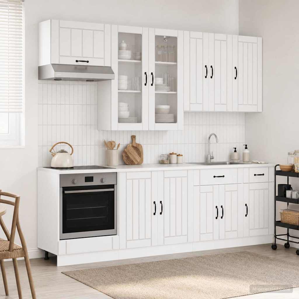 Kitchen Unit LUCCA 8 pcs High Gloss White Engineered Wood