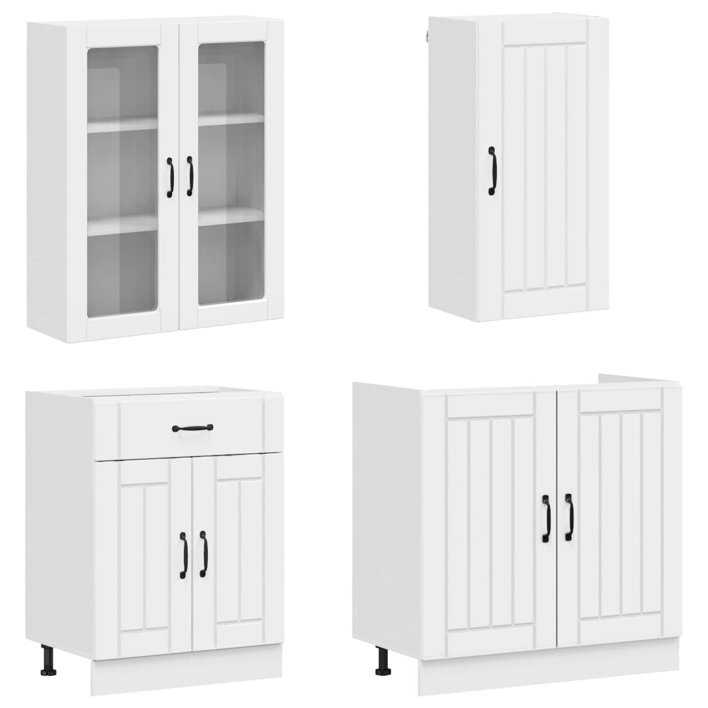 Kitchen Unit LUCCA 8 pcs High Gloss White Engineered Wood