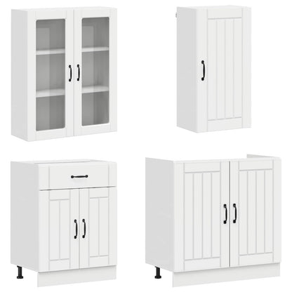 Kitchen Unit LUCCA 8 pcs High Gloss White Engineered Wood