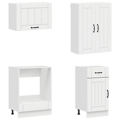 Kitchen Unit LUCCA 8 pcs High Gloss White Engineered Wood