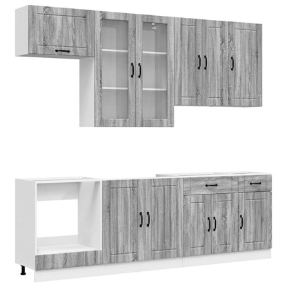 Kitchen Unit LUCCA 8 pcs Grey Sonoma Engineered Wood