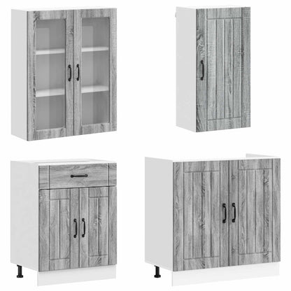 Kitchen Unit LUCCA 8 pcs Grey Sonoma Engineered Wood