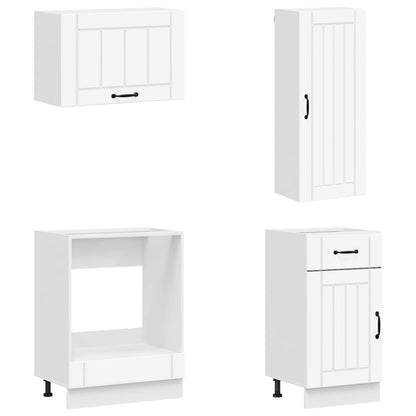 Cabinet Set with Drawer with Shelf 8 pcs White Engineered Wood
