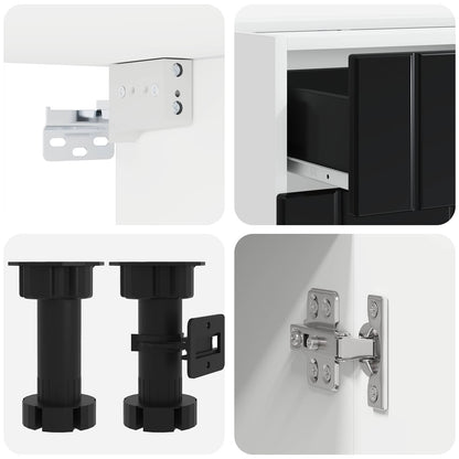 Kitchen Unit LUCCA 8 pcs Black Engineered Wood