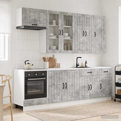 Kitchen Unit LUCCA 8 pcs Concrete Grey Engineered Wood