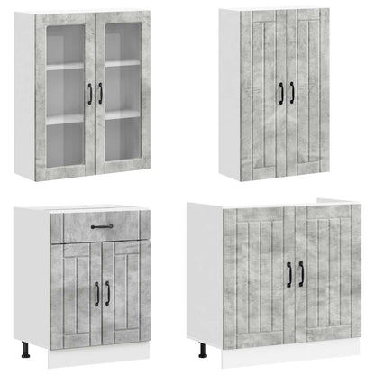 Kitchen Unit LUCCA 8 pcs Concrete Grey Engineered Wood