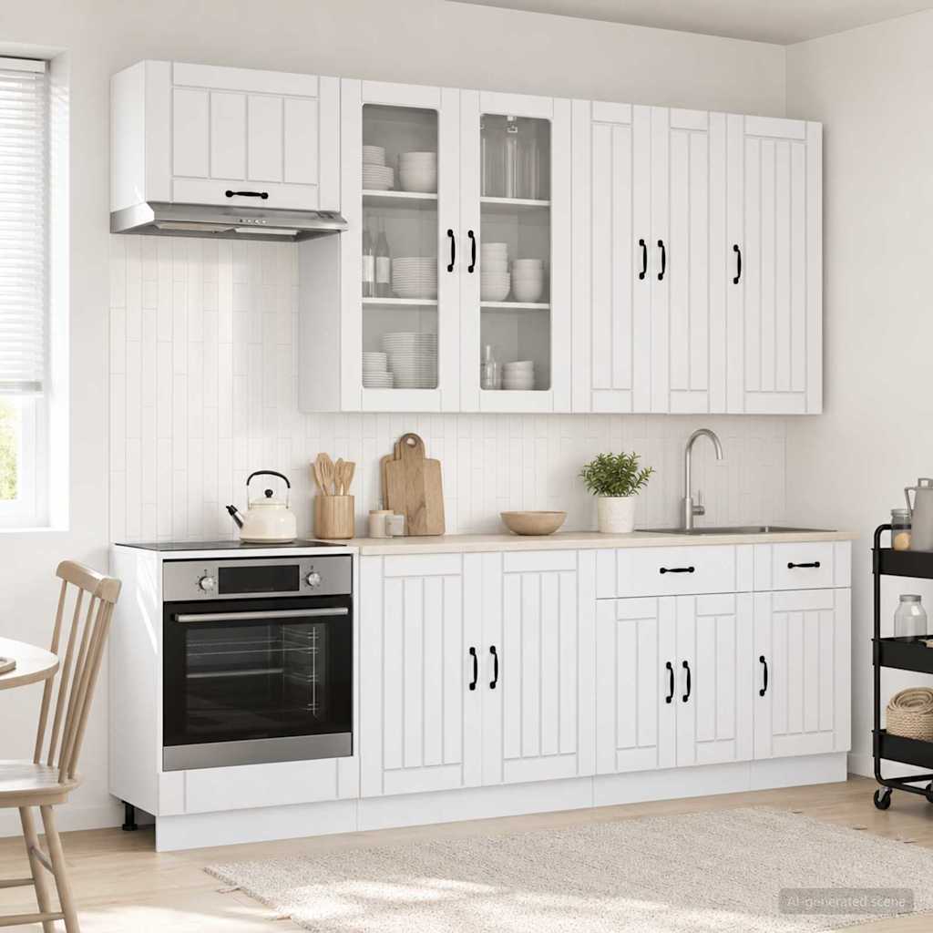 Kitchen Unit LUCCA 8 pcs High Gloss White Engineered Wood