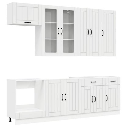 Kitchen Unit LUCCA 8 pcs High Gloss White Engineered Wood