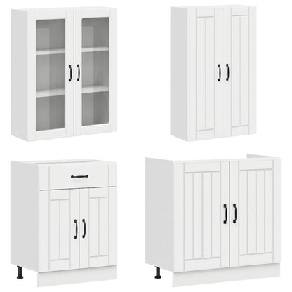 Kitchen Unit LUCCA 8 pcs High Gloss White Engineered Wood