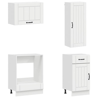 Kitchen Unit LUCCA 8 pcs High Gloss White Engineered Wood