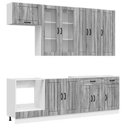 Kitchen Unit LUCCA 8 pcs Grey Sonoma Engineered Wood